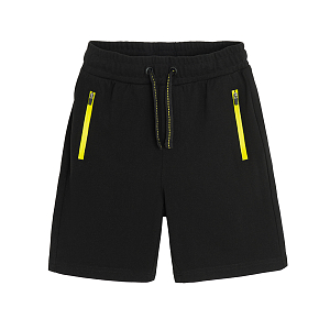 Black shorts with zip pockets