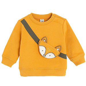 Orange sweatshirt with fox print