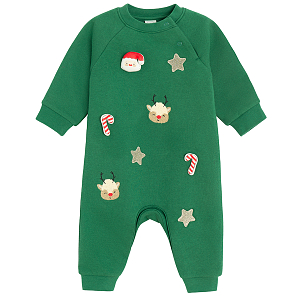 Green long sleeves footed overall