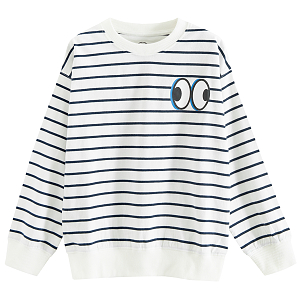 Blue and white stripes sweatshirt