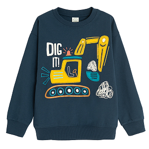 Blue blouse with excavator DIG IT print