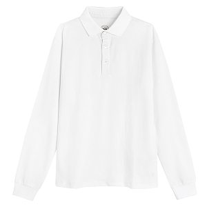 White long sleeve polo blouse