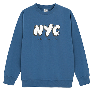 Blue sweatshirt with NYC print