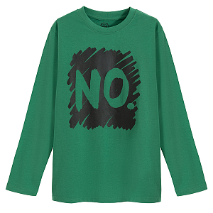 Green long sleeve blouse with NO print