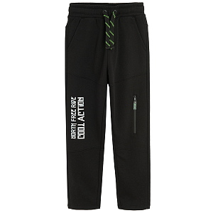 Black jogging pants with flou details