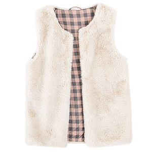 Light beige fur vest