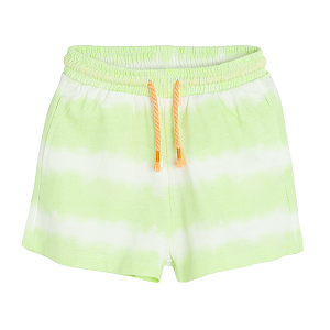 Green shorts with elastic waist