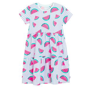 Short sleeve dress with watermelons print