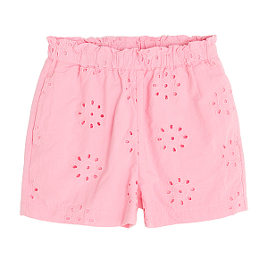 Pink shorts with flower pattern