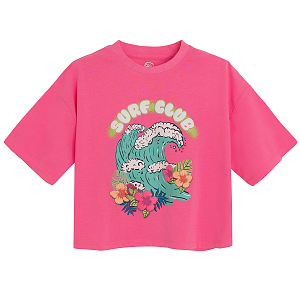 Pink T-shirt with Surf Club print