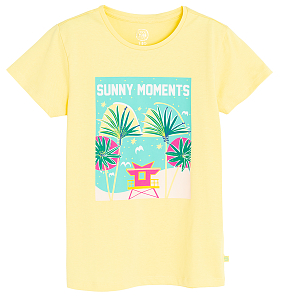 Yellow T-shirt with Sunny Moments print