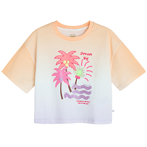 T-shirt with palm trees and Dream Big print