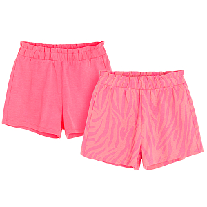 Pink and zebra style shorts- 2 pack