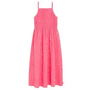 Φόρεμα αμάνικο ροζ με τιραντάκι