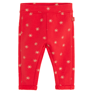 Red jeggings with stars print