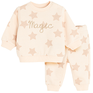 Pink jogging set with stars and Magic print