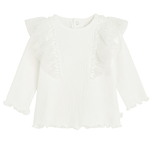 White blouse with ruffles