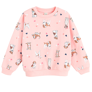Pink sweatshirt with dogs print