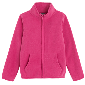 Fucshia zip through fleece sweatshirt