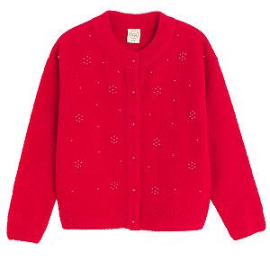 Red classic buttons cardigan