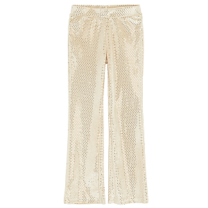 Beige wide leg jeggings