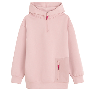 Zip through hooded sweeatshirt