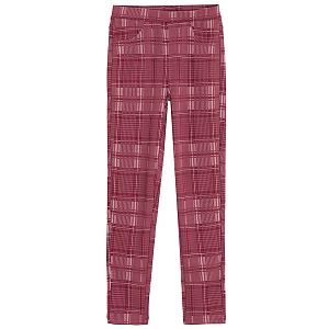 Red checked jeggings