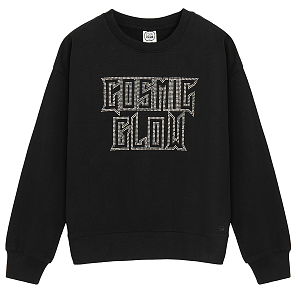 Black sweatshirt with Cosmic Glow print