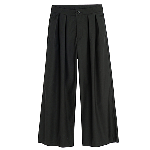 Black pleated trousers