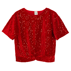 Red short sleeve blouse