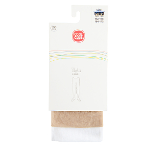 White and beige tights- 2 pack