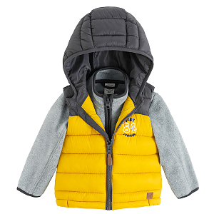 Hooded vest and grey zip through sweatshirt set- 2 pieces