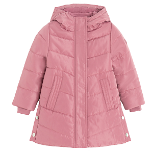 Deep pink hooded winter coat