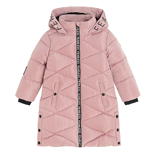 Pink hooded winter coat