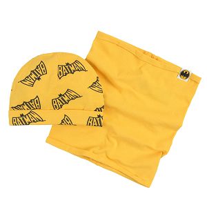 Batman yellow cap and neck warmer set