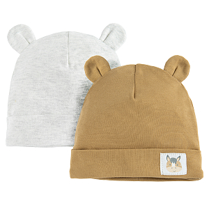 Grey and brown all year beanie- 2 pack