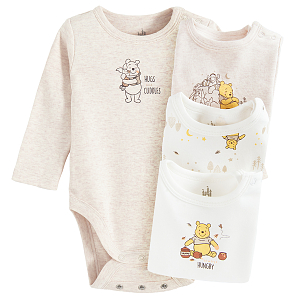 Winnie the Pooh long sleeve bodysuits- 4 pack