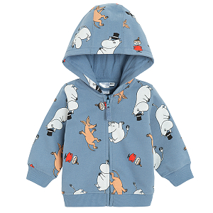 Moomins zip through hooded sweatshirt