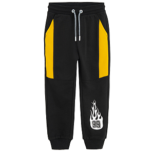 Jogging pants black with TEAM SQUARE PANTS print HOT WHEELS