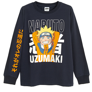 Μπλούζα μακρυμάνικη μαύρη με στάμπα NARUTO UZUMAKI