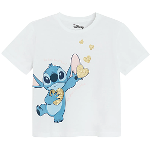 White T-shirt with LILO AND STITCH print