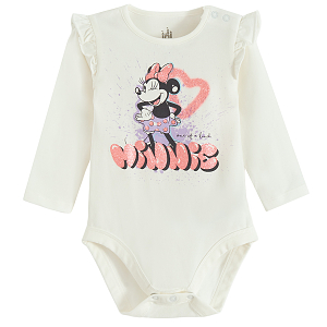 Minnie Mouse white long sleeve bodysuit