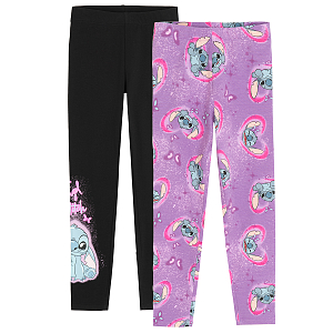 Lilo & Stich black and purple leggings - 2 pack