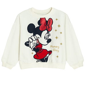 Φούτερ λευκό με στάμπα MINNIE MOUSE DISNEY