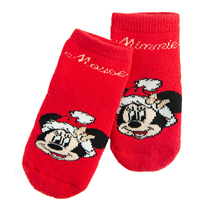 Minnie Mouse with Santa's hat terry socks