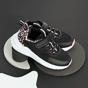 Black and pink zebra print low trainers