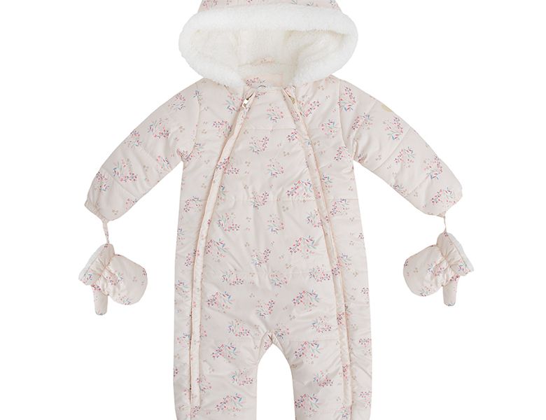 Floral footless snowsuit with gloves Coolclub