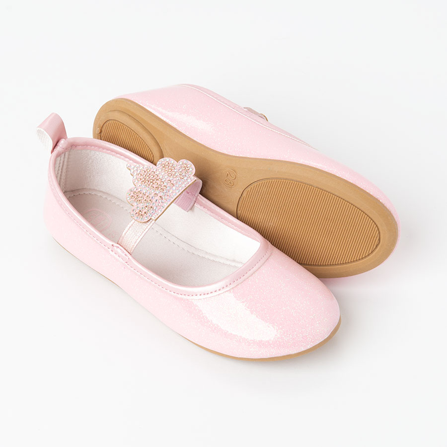 Pink ballerinas with crown barret