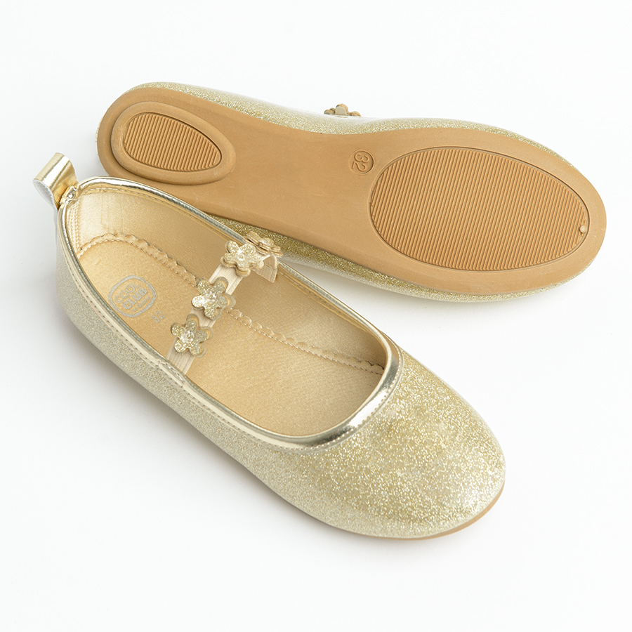 Gold ballerina flats