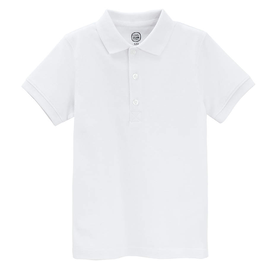 White polo short sleeve T-shirt